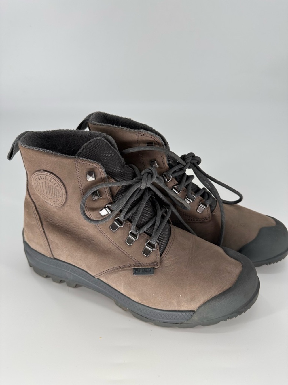 Palladium Men’s Brown Leather Lace-Up Ankle Boots Size 8